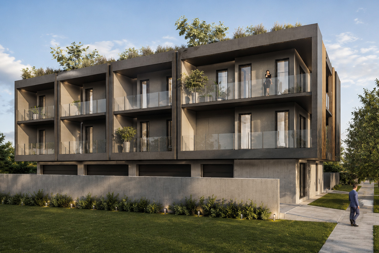 1242 Townhomes — four-unit contemporary residential in Shenandoah, Miami